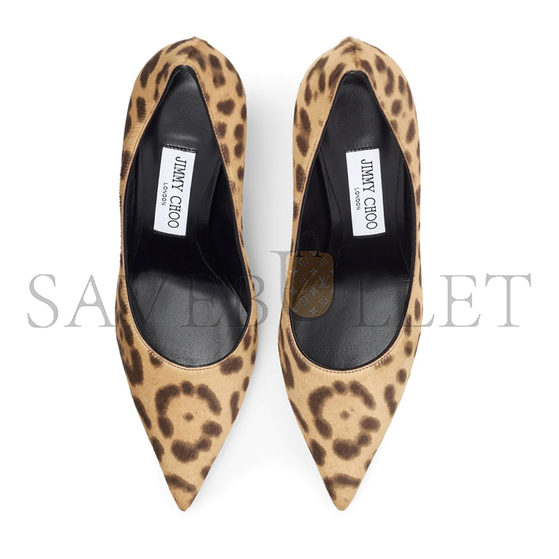 JIMMY CHOO LOVE 85 NATURAL LEOPARD PRINT PONY PUMPS LOVE85LOP